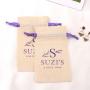 Eco-friendly Small Muslin Gift Pouch Recycled Custom Logo Printed Cotton Drawstring Jewelry Cosmetic Dust Pouch