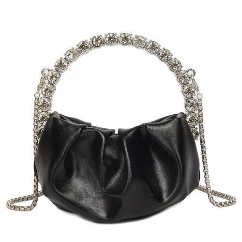 HR614 Women's Dinner Bag Pleated Cloud Diamond Handbag Fashion Wedding Chain Shoulder Party Rhinestone Shiny Evening Clutch Bag