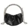 HR614 Women's Dinner Bag Pleated Cloud Diamond Handbag Fashion Wedding Chain Shoulder Party Rhinestone Shiny Evening Clutch Bag