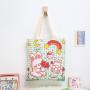 Hot Selling Reusable Natural Cotton Cute Cartoon Shopping Canvas Tote Bag Custom Logo Printed Wholesale