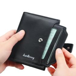 OEM028 Men Wallets Leather Double Zipper Card Holder Short Male Purse Coin Pocket Vintage Brand High Quality Men Purse
