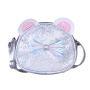 Fashion Cartoon Cute Kids Small Handbag Purse Wholesale Glitter PU Leather Girls Crossbody Bag with Bow