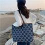 2024 new denim luxury handbag women's brand fashion print shoulder design women's bag