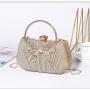 New arrival diamond inlaid banquet evening dress bag champagne hand bags chain crossbody bowknot evening bag 2024 handbags
