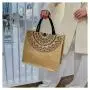 Hot Selling CCF350 Vintage Large Capacity Shoulder Bag Summer Canvas Beach Tote Bags Women Handbags Ladies Travel Shopping Bag