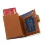 Leather Aluminum Metal Wallet Trifold Metal Wallet Leather Rfid Metal Pop Up Wallet