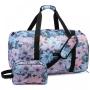 2021 2pcs waterproof Weekender Bags for Women Gym Travel Tote Bag with Shoe Compartment Large Floral Carry on Travel Duffel Bags