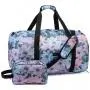 2021 2pcs waterproof Weekender Bags for Women Gym Travel Tote Bag with Shoe Compartment Large Floral Carry on Travel Duffel Bags