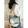 Durable Vegan Leather Bags Women Handbags Ladies Shoulder Sling Cross Body Bag With Wide Canvas Strap Women Handbag Wholesale