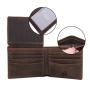Premium crazy horse leather purse compact custom rfid genuine cowhide leather designer mens travel wallet