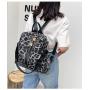 Lady Designer Bag 3 in 1 Pu Leather Cow  Leopard Print Pattern Backpack for Women Solid Colors Satchel Sling Purse Golden Zipper