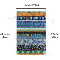 20 Pcs 5x7 Inch Mixed Color Small Cloth Cotton Bag Egyptian Ethnic Style Drawstring Jewelry Gift Bag Coin Pouches