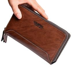 Pu Cartera De Hombre Vintage Zipper Carteras Mujer 2023 New Fashion Men Card Holder Wallet CY109