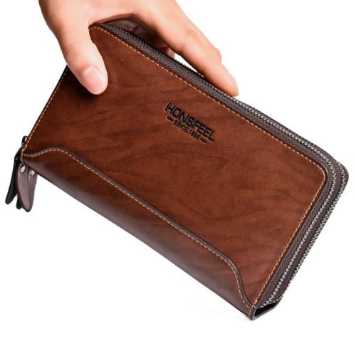 Pu Cartera De Hombre Vintage Zipper Carteras Mujer 2023 New Fashion Men Card Holder Wallet CY109