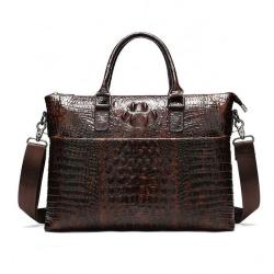 Genuine Embossed Crocodile Leather Male Business Briefcase Men's Handbag