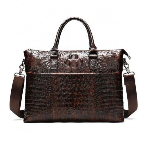 Genuine Embossed Crocodile Leather Male Business Briefcase Men's Handbag