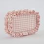 Pretty Design Unique Style Innovation Zhejiang Trendy Luxury Zipper Makeup Pouch Gingham Ruffled Girl Checker Cosmetic Bag