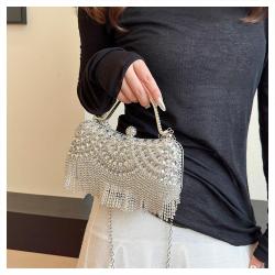 ZWY336 Luxury Rhinestone Ladies Evening Bag Banquet Party Tassel Clutch Bag Wholesale Acrylic Diamond Crossbody Shoulder Bag