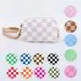Keymay Custom High Quality Printed Pattern Gold Hardware Waterproof Nylon Sports Waist Pack Checkered Fanny Pack Waist Belt Bag