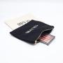 Eco-Friendly Canvas Gold Zipper Makeup Bag Natural Black Custom Logo Cotton Canvas Makeup Cosmetic Pouch