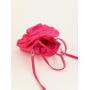 Factory low price Satin rose flower style portable crossbody party wedding women's evening bag