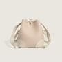 2024 New Arrival Vegan Leather Sling Bags For Women Bucket Bag With Leather Tag Drawstring Design