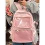 HR750 Hot Selling School Girl Backpack Travel Nylon Shoulder Bag Cute Laptop Backpack Cartoon Student Transparent Schoolbag
