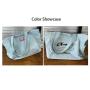 ZWY091 Puppy Embroidery Denim Women Tote Bag Outdoor Hundred Travel Work Shoulder Bag Daily Fashion Lightweight Organizer Bag