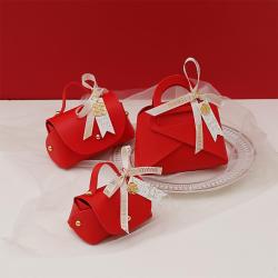 DC041 Packaging Box for Wedding Birthday Party Gift Bag Packaging Box PU Wedding Decoration Candy Bag Flower Hand Gift Box