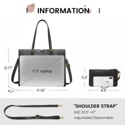 LOVEVOOK vintage 15.6 In Waterproof PU Leather Laptop Tote Bag Fashion Lady Computer Bags for Women Business Office briefcase