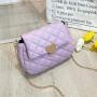Heart-shaped embroidery bag 2024 ladies women's shoulder bag female casual mobile phone bag diamond lattice