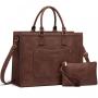 LOVEVOOK OEM 15.6 inch Laptop Tote Bag for Women Handbags Vintage Computer Work Bags Leather Briefcase Office Ladies Bag Purse