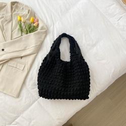 Popular, fashionable, simple, commuting wrinkled bag for women, shoulder underarm bag, hand-held bucket bag, trendy