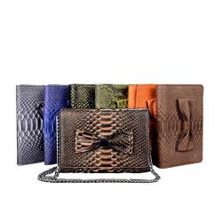 OEM ODM Customized Luxury Handmade Genuine Snake Skin Leather Evening Chain Sling Clutch Bag For Women Ladies