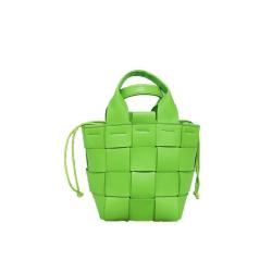 2024 Woven Leather Ladies Bucket Bags Handbags For Women Luxury With Drawstring Purse