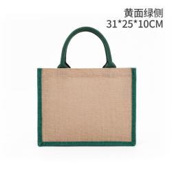 Factory Direct Sales Custom Logo Retro Color Jute Bag Waterproof and Portable Coated Linen Shopping Bag in Stock