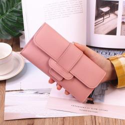 ZR096 2023 New Women's Long Wallet Three-fold Handbag Large Capacity PU Simple Fashion Wallet Wholesale Customization