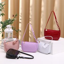 2021 Korean Alligator Underarm Zipper Bag China Wholesale PU Ladies Shoulder Bag Fashion Women's Shoulder Bag