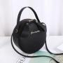 Wholesale Hand-held Makeup Crossbody Bag Pu Leather Zipper Single Shoulder Bag Pure Color Cute Little Round Bag