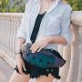 LOVEVOOK 2021 fanny pack womens crossbody belt bag for girls small purse waist pack women ladies geometric luminous fanny bag