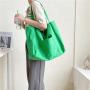 Korean edition women's new casual solid canvas bag fashion trend single shoulder bag large capacity student tote bag
