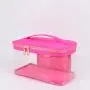 Keymay Stock No MOQ 8 Candy Colors Zipper Toiletry Pouch Organizer Transparent Custom Handle Clear Waterproof PVC Cosmetic Bag
