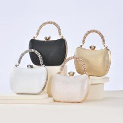 New Arrival Party Bridal Hand bags Chain Crossbody Bag Metal Rhinestones Handle Gold Evening Bags Handbag For Ladies