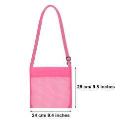 Wholesale Factory Price Portable Kids Sand Toys Storage Mesh Beach Bag Colorful Mesh Seashell Bags With Adjustable Strap