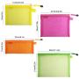 Gelory Zipper Mesh File Bags Folder Document Pockets Nylon Pencil Case Cosmetic Storage Office Pouch Holder