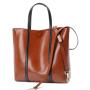Leisure Fashion Designer Large Capacity Vintage Oil Wax Genuine Leather Ladies Shoulder Tote Bag Women Purses And Handbags