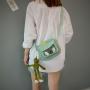 Fashion transparent PVC messenger bag with custom mini canvas ita bag
