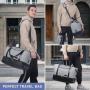 LOVEVOOK 2pcs Travel Duffle Weekender Bags for Men with Shoe Compartment Carry on Overnight Bag Gym Duffel Bag with Wet Pocket