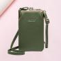 New Fashion Ladies Single Shoulder Crossbody Bag Pu Zipper Litchi Print Mobile Phone Bag Korean Multi-functional Mini Bag
