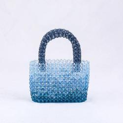 Custom resin beads Hand Woven Dinner Bag 2024 New Fashion Beaded Bag Transparent Acrylic Handbag